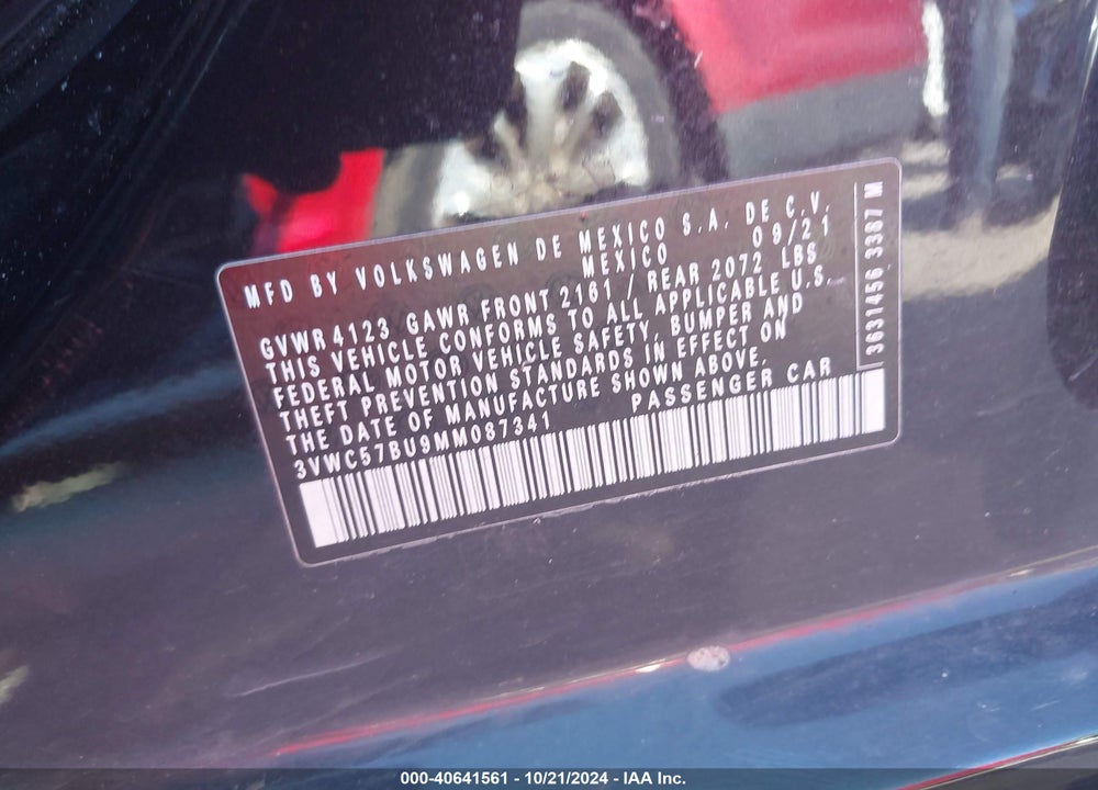 2021 VOLKSWAGEN JETTA VIN: 3VWC57BU9MM087341