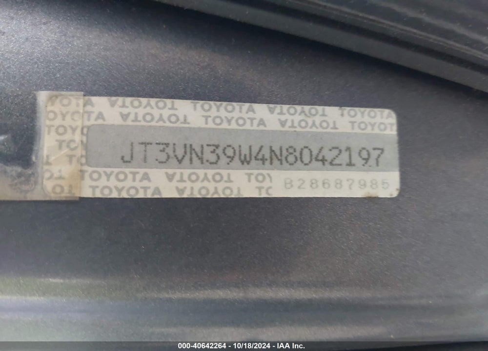 1992 TOYOTA 4RUNNER VN39 SR5 VIN: JT3VN39W4N8042197