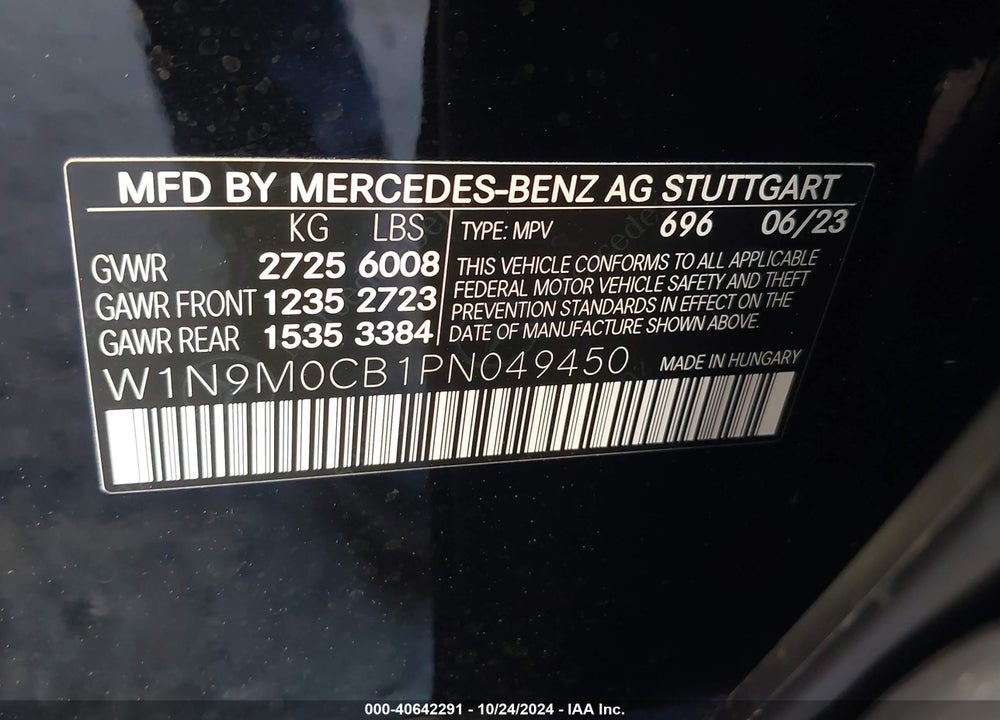 2023 MERCEDES-BENZ EQB 250 SUV VIN: W1N9M0CB1PN049450
