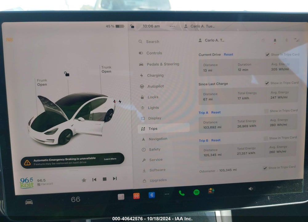 2019 TESLA MODEL 3 LONG RANGE/MID RANGE/STANDARD RANGE/STANDARD RANGE PLUS VIN: 5YJ3E1EA3KF425125