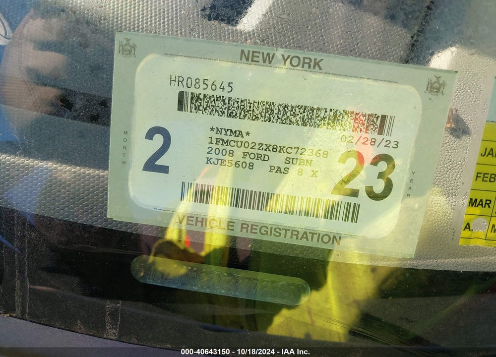 2008 FORD ESCAPE XLS/XLS MANUAL VIN: 1FMCU02ZX8KC72368