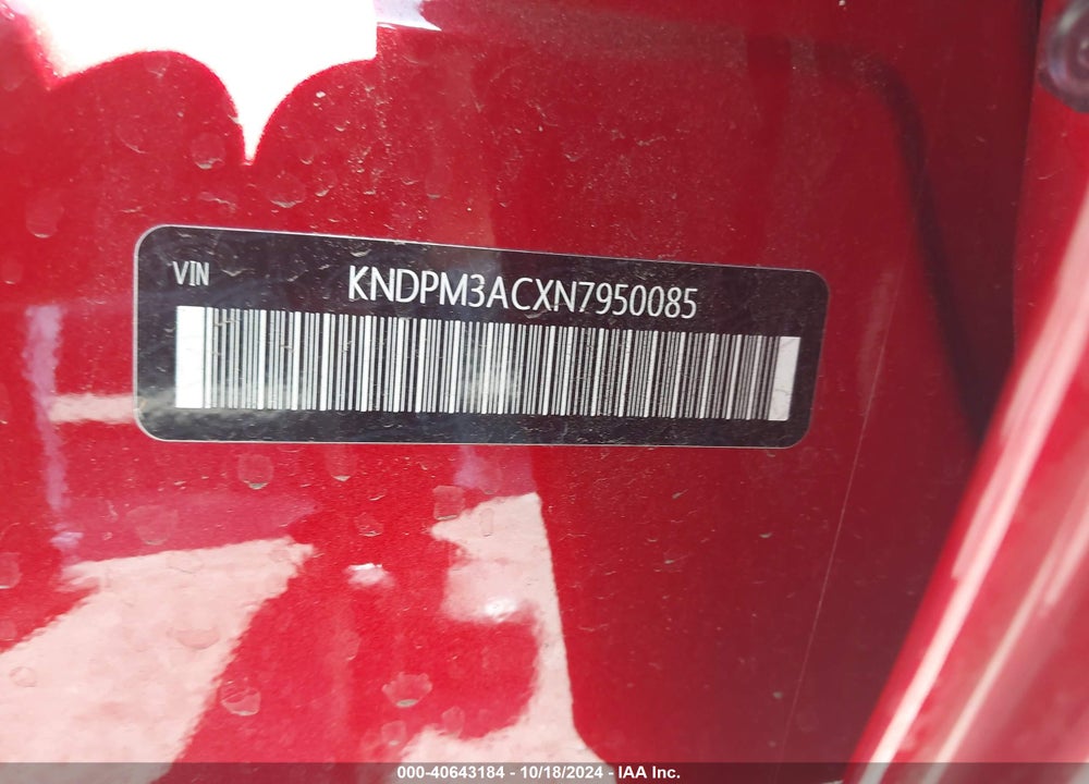 2022 KIA SPORTAGE VIN: KNDPM3ACXN7950085