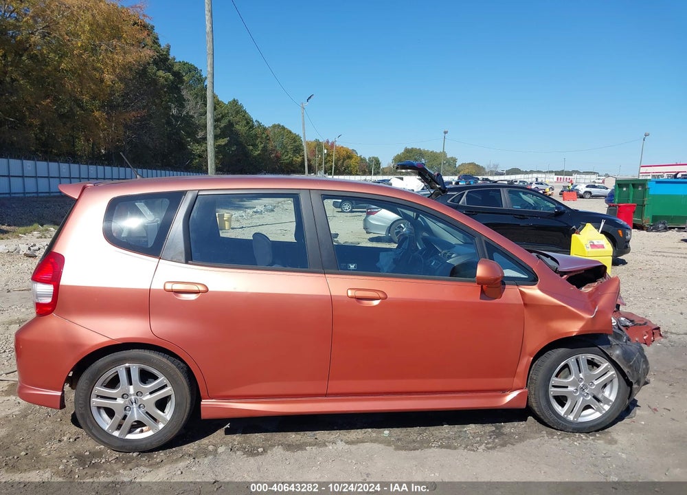 2007 HONDA FIT SPORT VIN: JHMGD38677S043499
