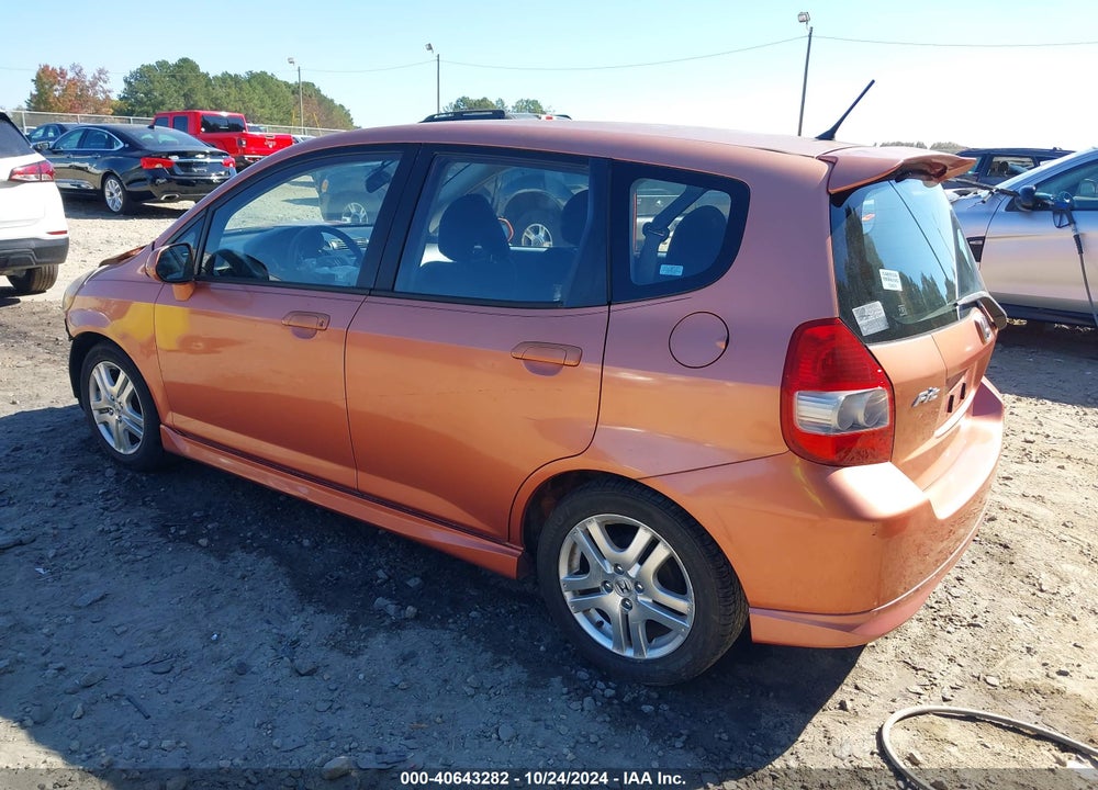 2007 HONDA FIT SPORT VIN: JHMGD38677S043499
