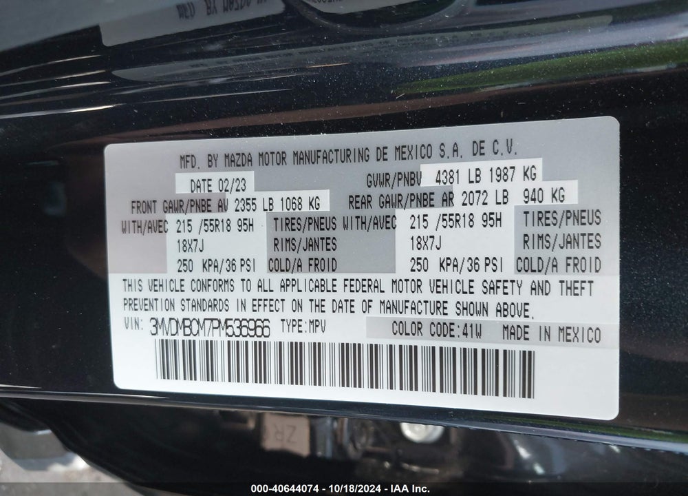 2023 MAZDA CX-30 2.5 S PREFERRED VIN: 3MVDMBCM7PM536966