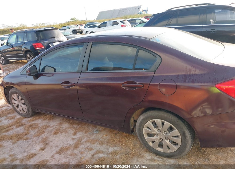 2012 HONDA CIVIC SDN LX VIN: 2HGFB2F52CH547758