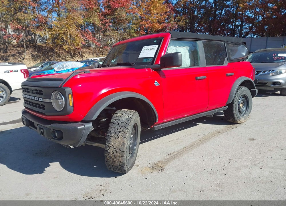 2022 FORD BRONCO BLACK DIAMOND VIN: 1FMDE5BH9NLA86705