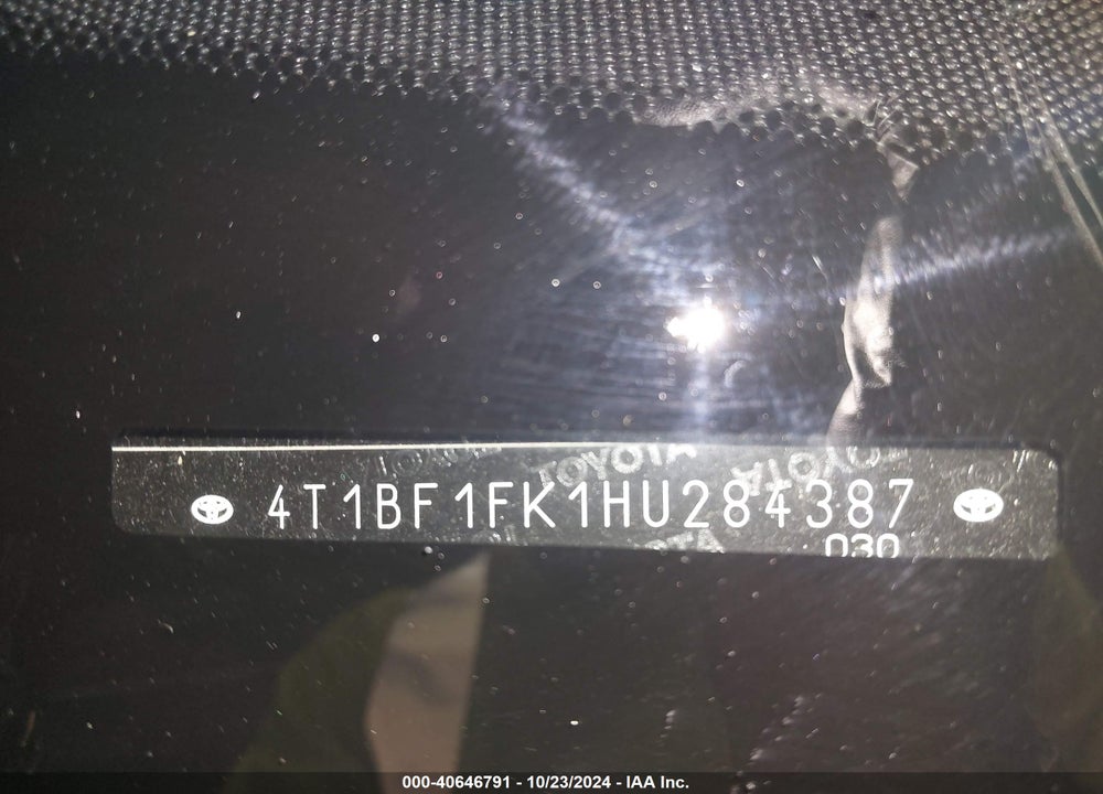 2017 TOYOTA CAMRY SE VIN: 4T1BF1FK1HU284387