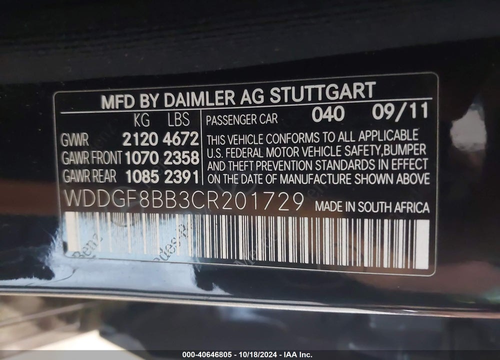 2012 MERCEDES-BENZ C 300 LUXURY 4MATIC/SPORT 4MATIC VIN: WDDGF8BB3CR201729