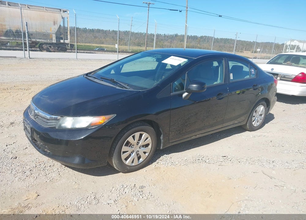 2012 HONDA CIVIC SDN LX VIN: 19XFB2F58CE340334