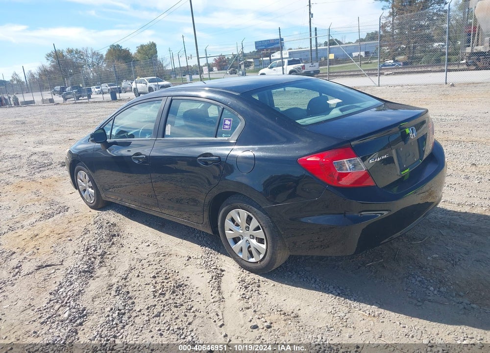 2012 HONDA CIVIC SDN LX VIN: 19XFB2F58CE340334