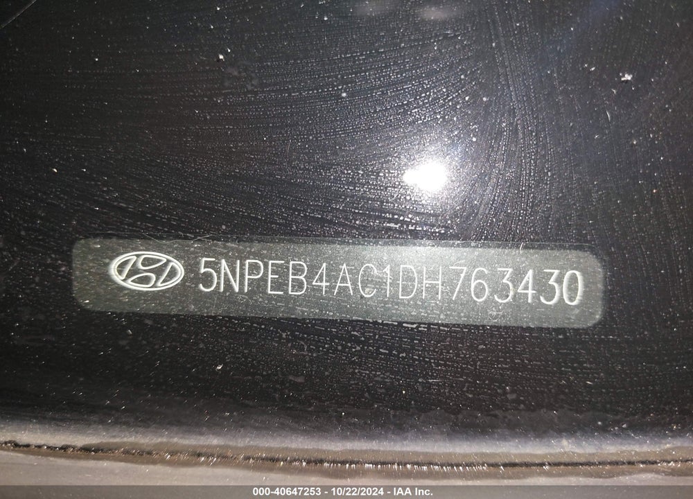 2013 HYUNDAI SONATA GLS VIN: 5NPEB4AC1DH763430