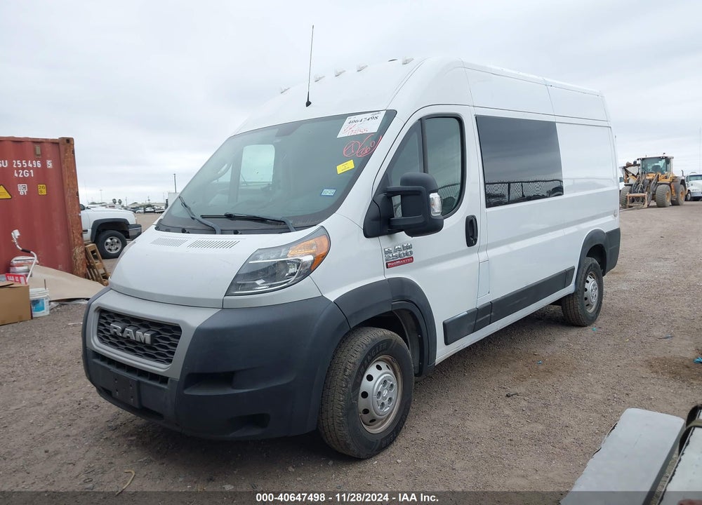 2019 RAM PROMASTER 2500 HIGH ROOF 136 WB VIN: 3C6TRVCG7KE520917