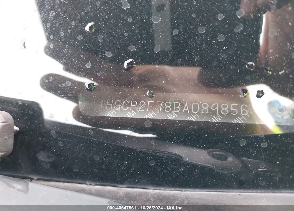 2011 HONDA ACCORD 2.4 EX VIN: 1HGCP2F78BA089856