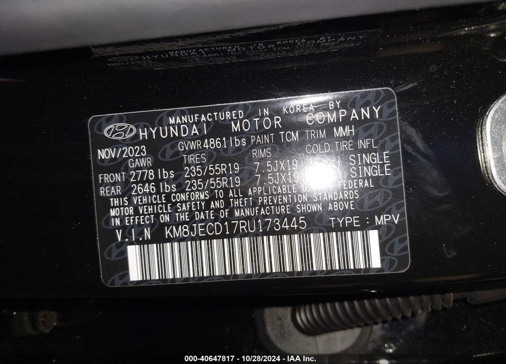 2024 HYUNDAI TUCSON HYBRID LIMITED VIN: KM8JECD17RU173445