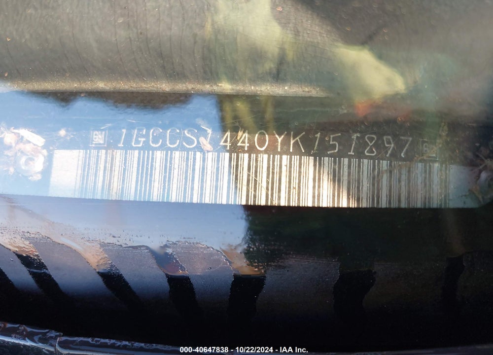 2000 CHEVROLET S-10 LS VIN: 1GCCS1440YK151897