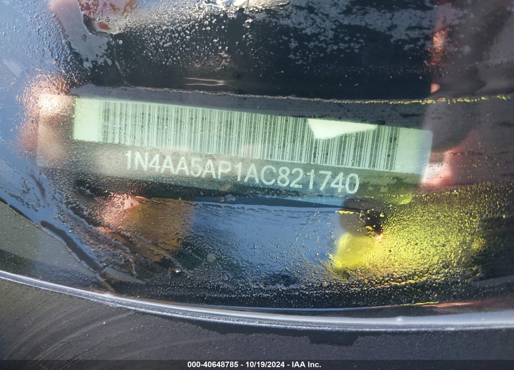 2010 NISSAN MAXIMA 3.5 SV VIN: 1N4AA5AP1AC821740