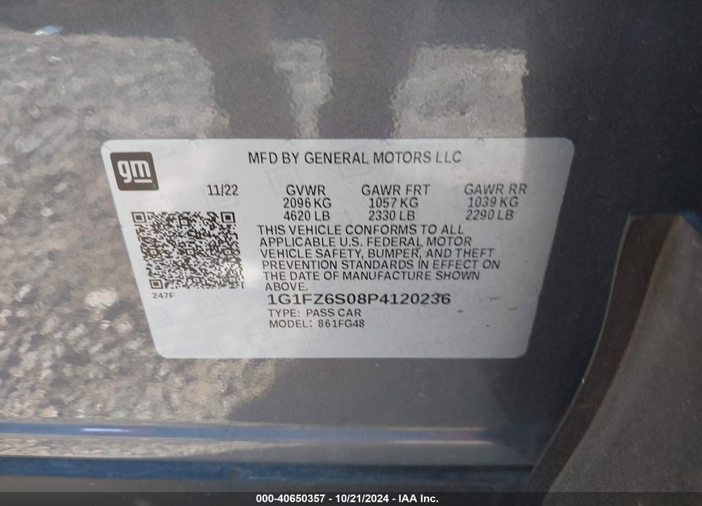 2023 CHEVROLET BOLT EUV FWD PREMIER VIN: 1G1FZ6S08P4120236