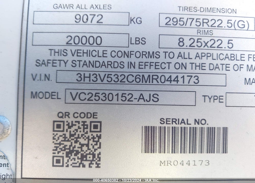 2021 HYUNDAI TRANSLEAD INC UNKNOWN VIN: 3H3V532C6MR044173