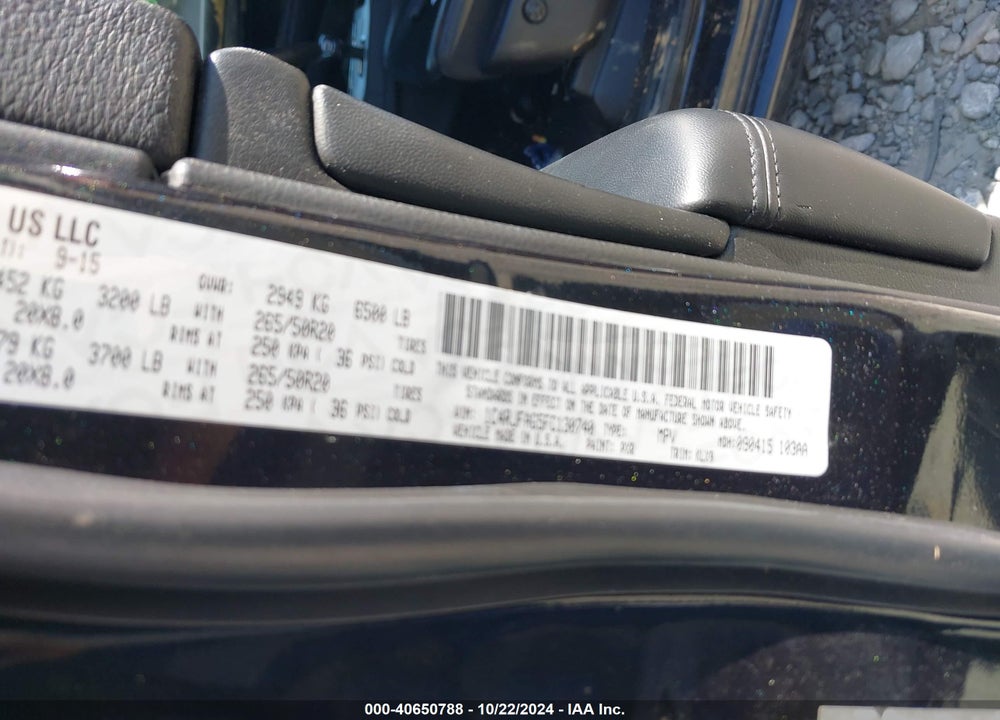2015 JEEP GRAND CHEROKEE ALTITUDE VIN: 1C4RJFAG5FC130740