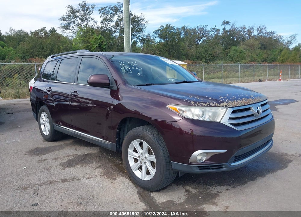 2012 TOYOTA HIGHLANDER SE V6 VIN: 5TDZK3EH0CS056555