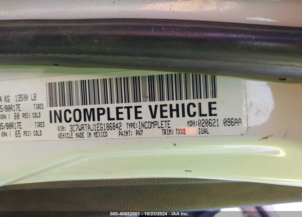2014 RAM 3500 CHASSIS TRADESMAN/SLT VIN: 3C7WRTAJ1EG186842