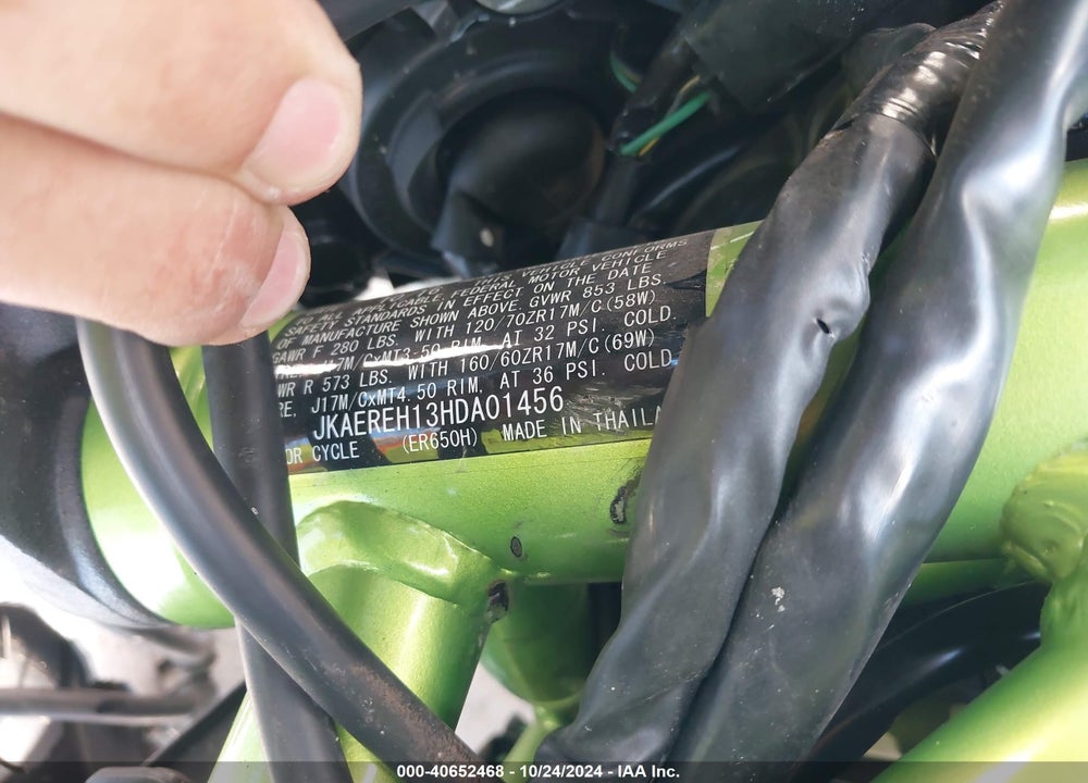 2017 KAWASAKI ER650 H VIN: JKAEREH13HDA01456