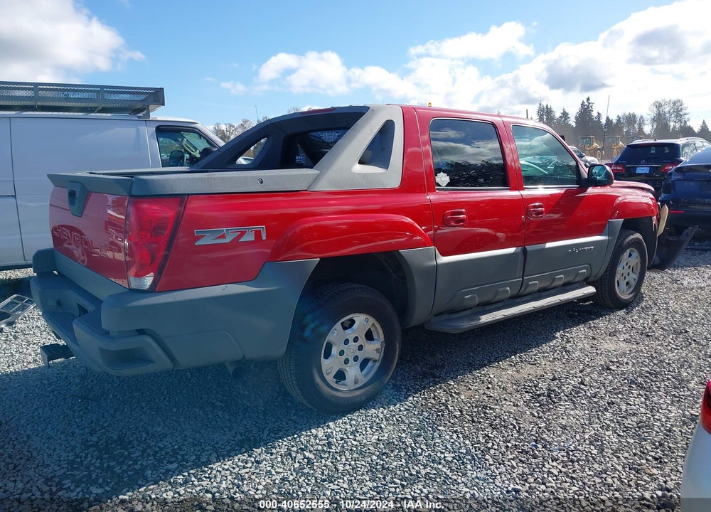 2002 CHEVROLET AVALANCHE 1500 VIN: 3GNEK13T12G132265