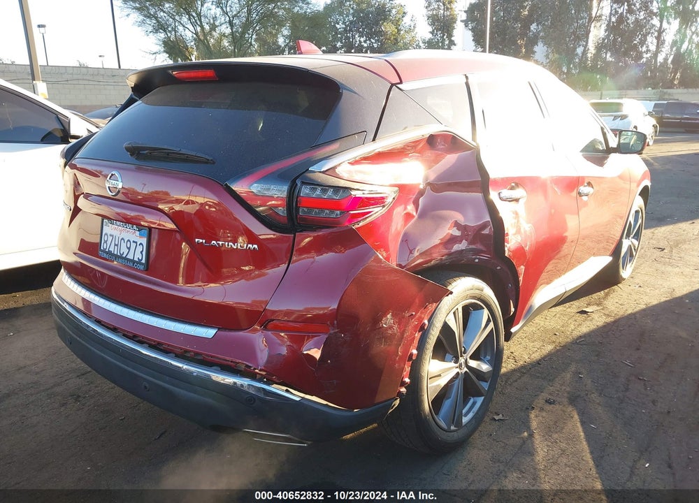 2021 NISSAN MURANO PLATINUM FWD VIN: 5N1AZ2DJ6MC122161