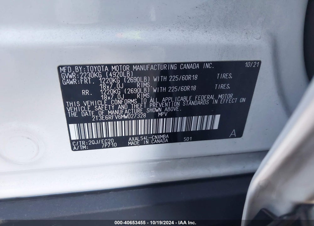 2021 TOYOTA RAV4 HYBRID XSE VIN: 2T3E6RFV6MW027328