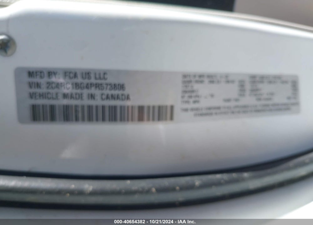 2023 CHRYSLER PACIFICA VIN: 2C4RC1BG4PR573806