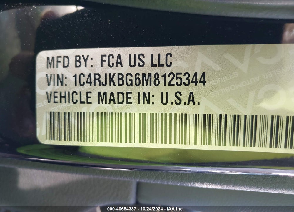 2021 JEEP GRAND CHEROKEE L LIMITED 4X4 VIN: 1C4RJKBG6M8125344