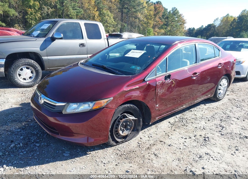 2012 HONDA CIVIC SDN LX VIN: 19XFB2F56CE345659