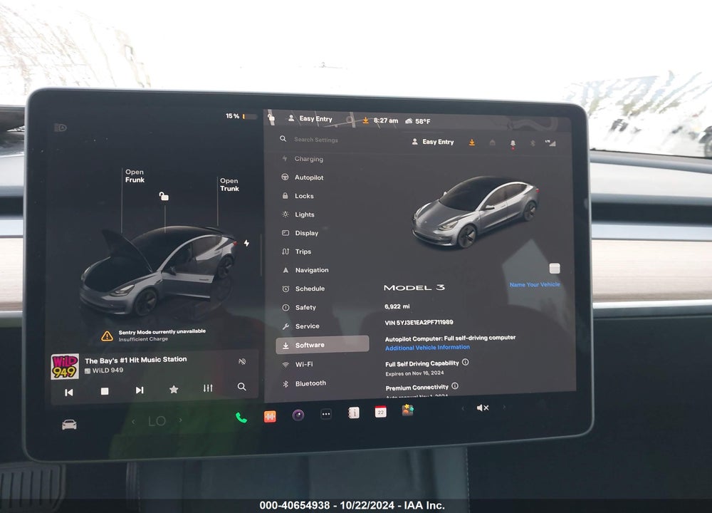 2023 TESLA MODEL 3 REAR-WHEEL DRIVE VIN: 5YJ3E1EA2PF711989