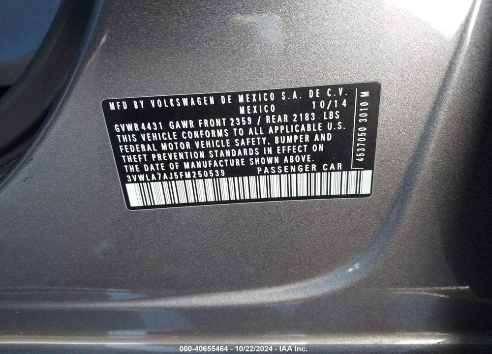 2015 VOLKSWAGEN JETTA 2.0L TDI SEL VIN: 3VWLA7AJ5FM250539