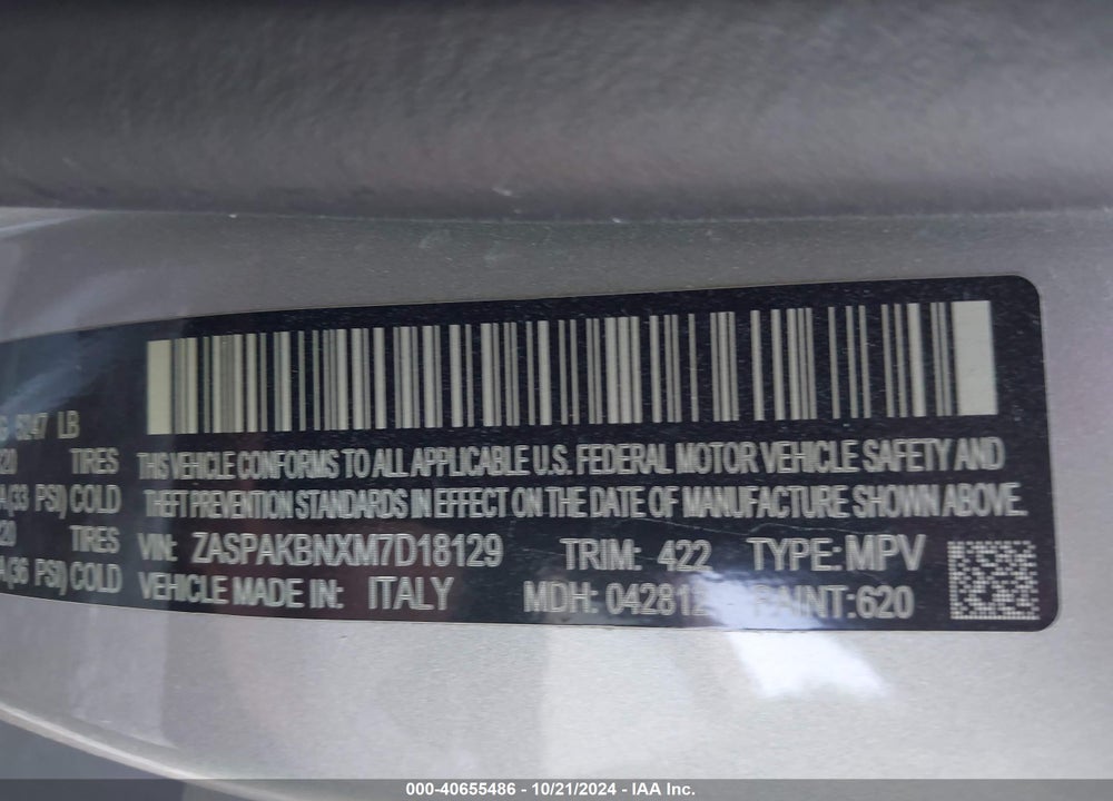 2021 ALFA ROMEO STELVIO TI SPORT AWD VIN: ZASPAKBNXM7D18129