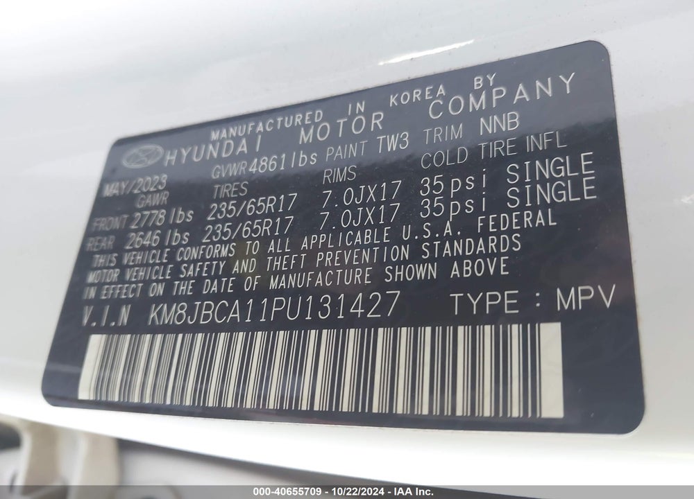 2023 HYUNDAI TUCSON HYBRID BLUE VIN: KM8JBCA11PU131427