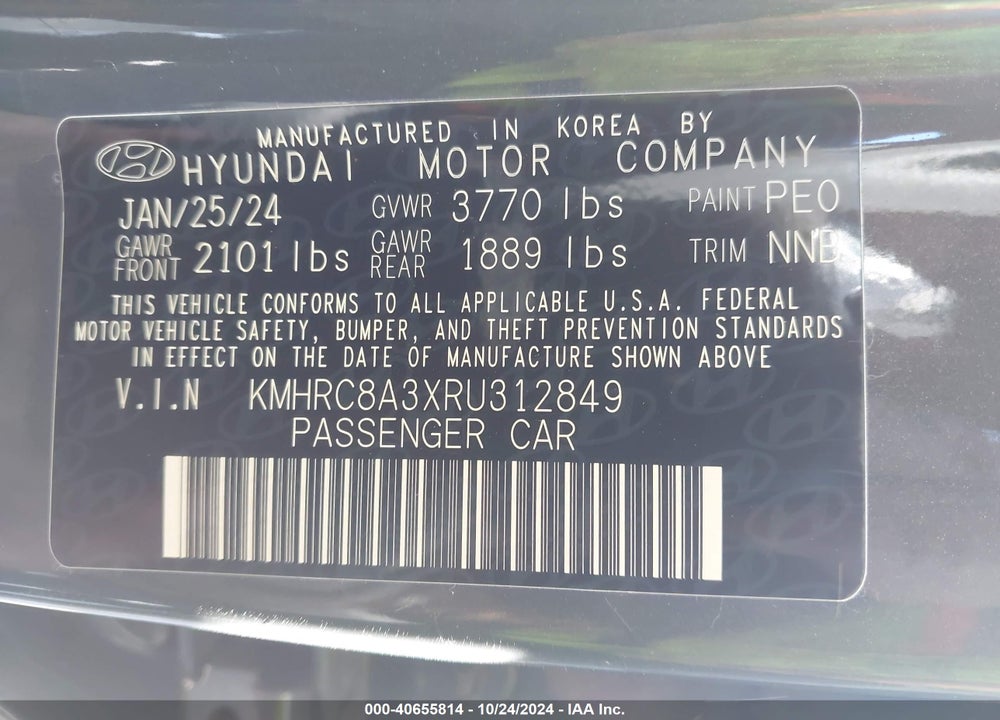 2024 HYUNDAI VENUE LIMITED VIN: KMHRC8A3XRU312849