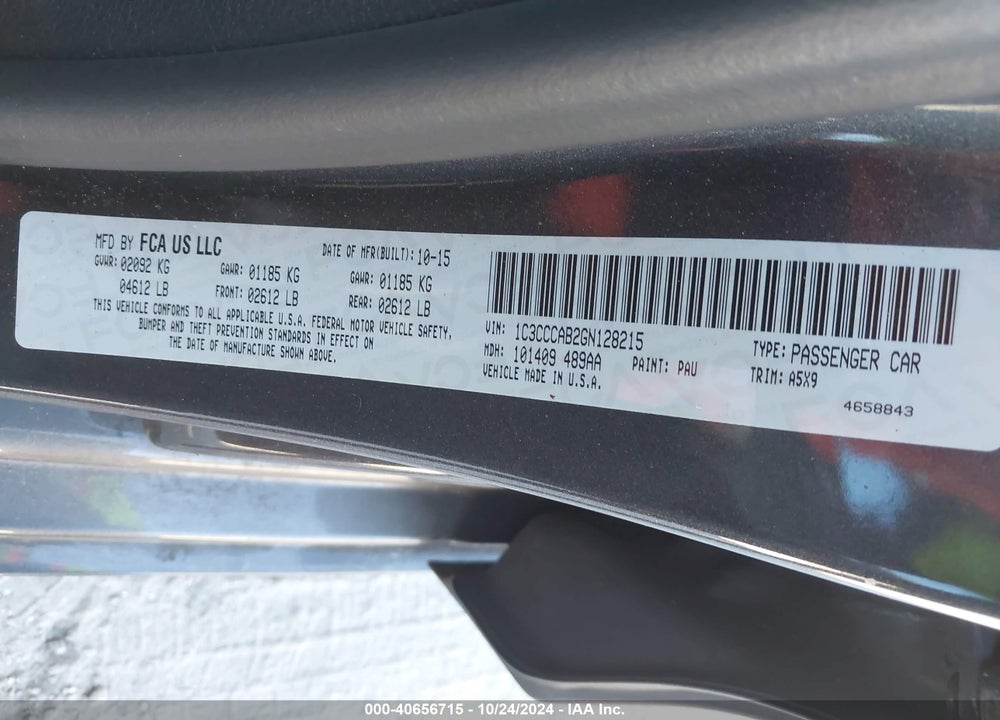 2016 CHRYSLER 200 LIMITED VIN: 1C3CCCAB2GN128215
