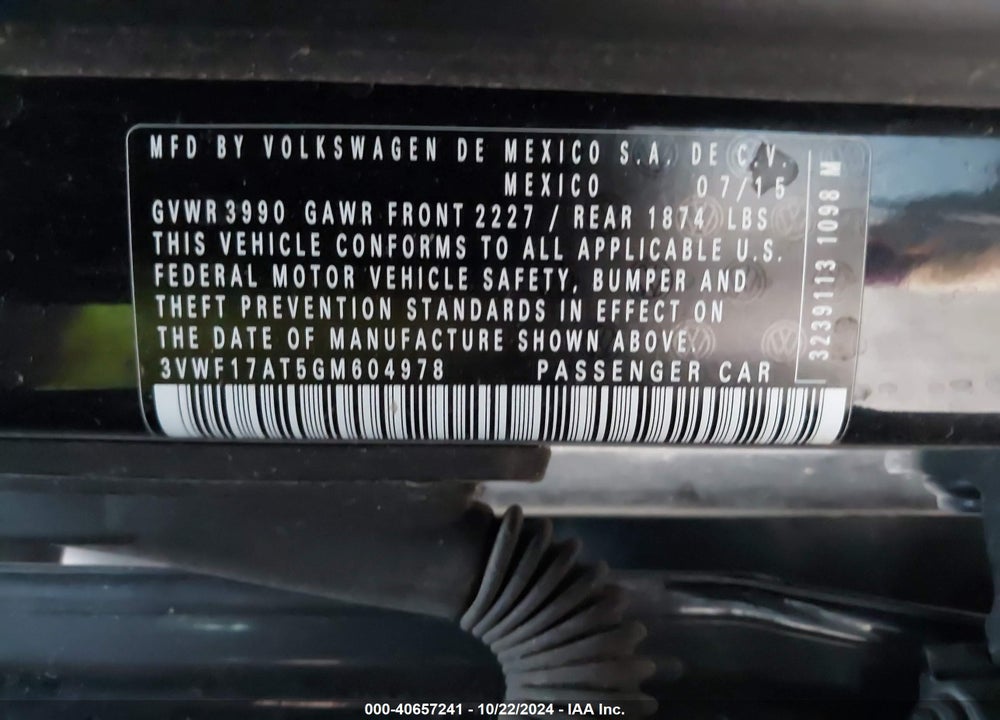 2016 VOLKSWAGEN BEETLE 1.8T WOLFSBURG EDITION VIN: 3VWF17AT5GM604978