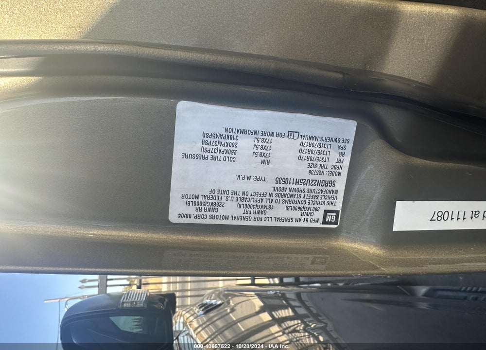 2005 HUMMER H2 SUT VIN: 5GRGN22U25H110535