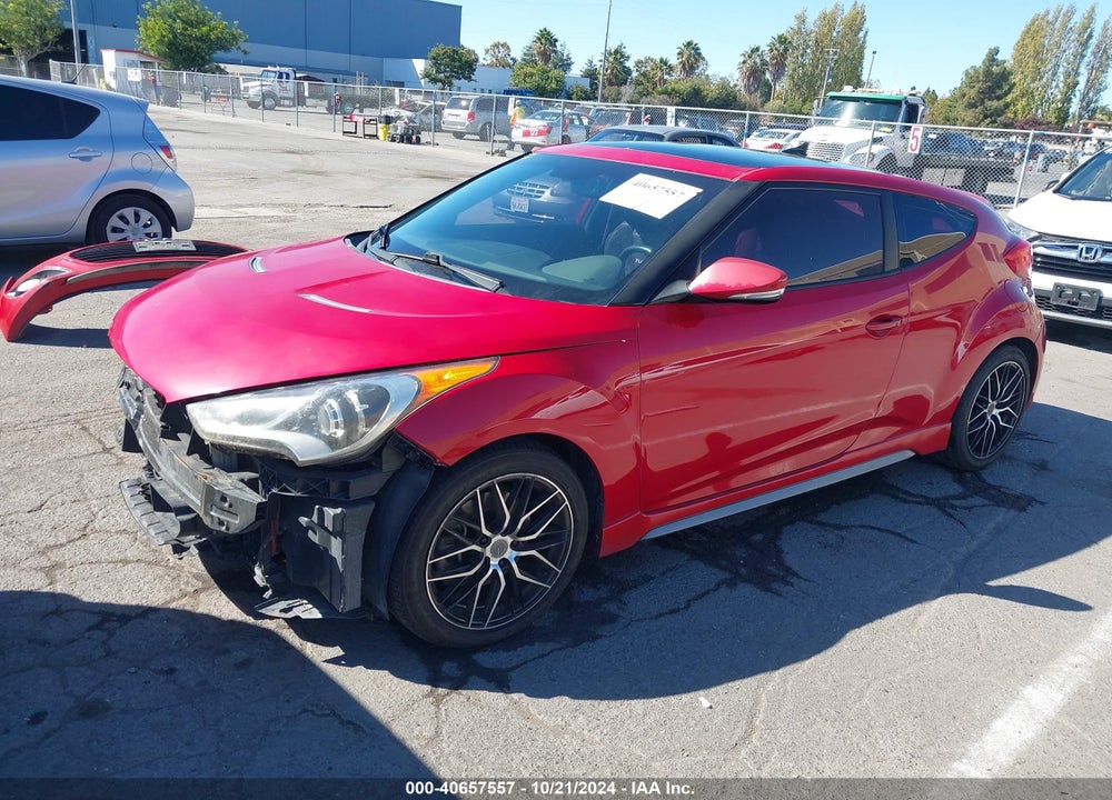 2013 HYUNDAI VELOSTER TURBO W/BLACK VIN: KMHTC6AE2DU114383
