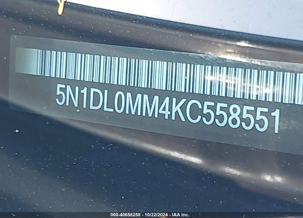 2019 INFINITI QX60 PURE VIN: 5N1DL0MM4KC558551