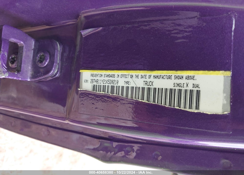 2001 DODGE RAM VAN 1500 CONVERSION VIN: 2B7HB11Y21K520210