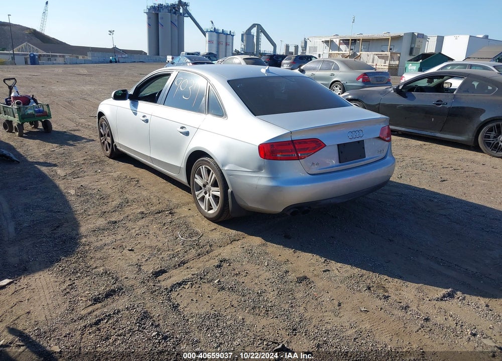 2011 AUDI A4 2.0T PREMIUM VIN: WAUBFAFL8BN049559
