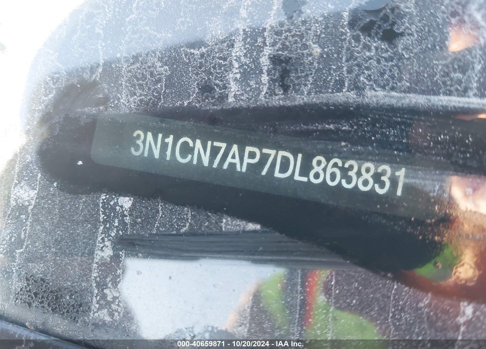 2013 NISSAN VERSA 1.6 SV VIN: 3N1CN7AP7DL863831