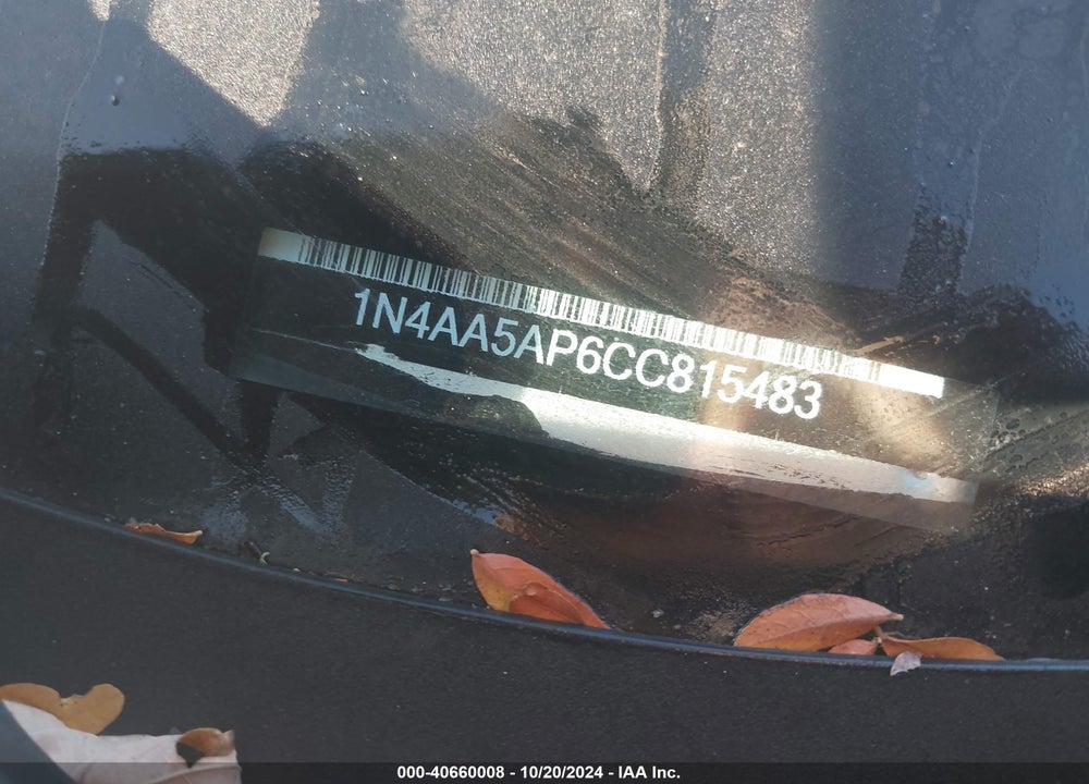 2012 NISSAN MAXIMA 3.5 SV VIN: 1N4AA5AP6CC815483