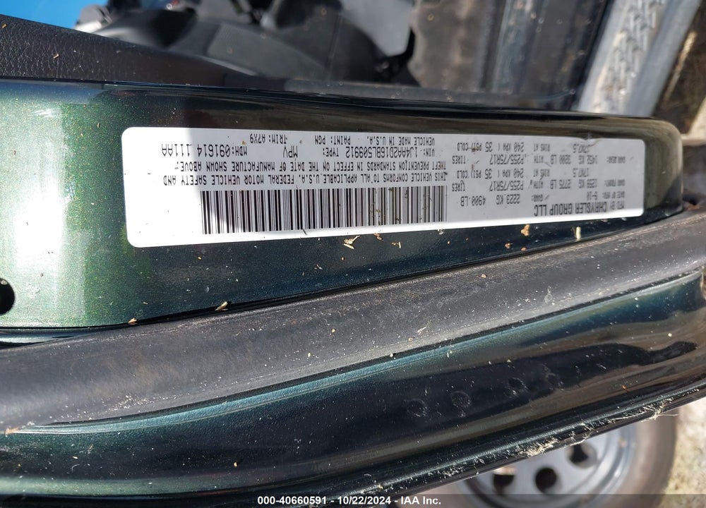 2011 JEEP WRANGLER SPORT VIN: 1J4AA2D16BL509912