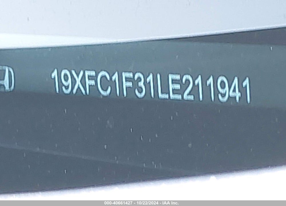 2020 HONDA CIVIC EX VIN: 19XFC1F31LE211941
