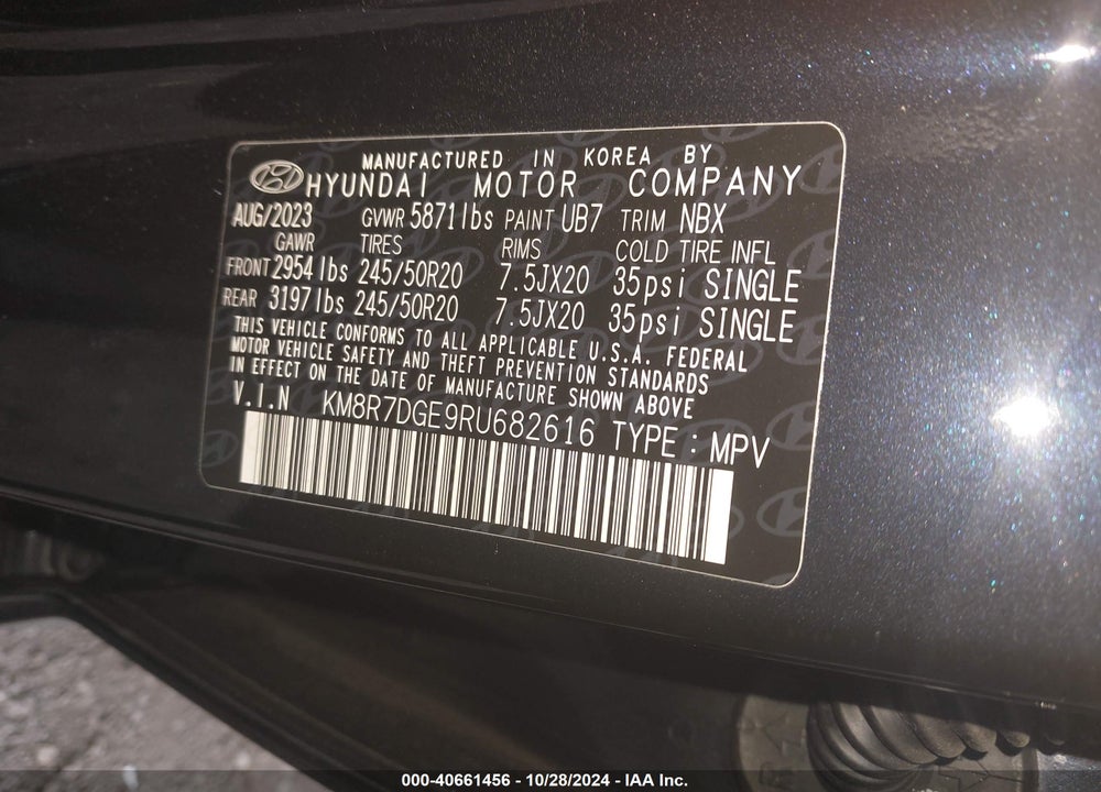2024 HYUNDAI PALISADE CALLIGRAPHY VIN: KM8R7DGE9RU682616